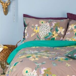 Karma Living Teal Pillow Sham Set Peacock Floral